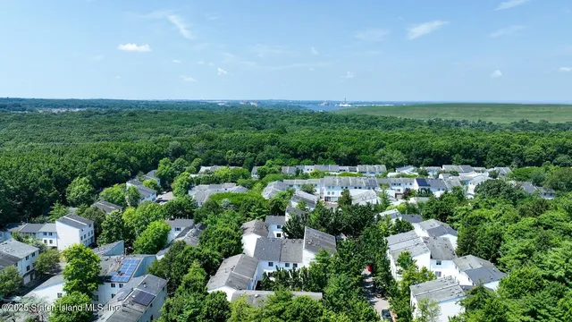 a view of a park with slide
