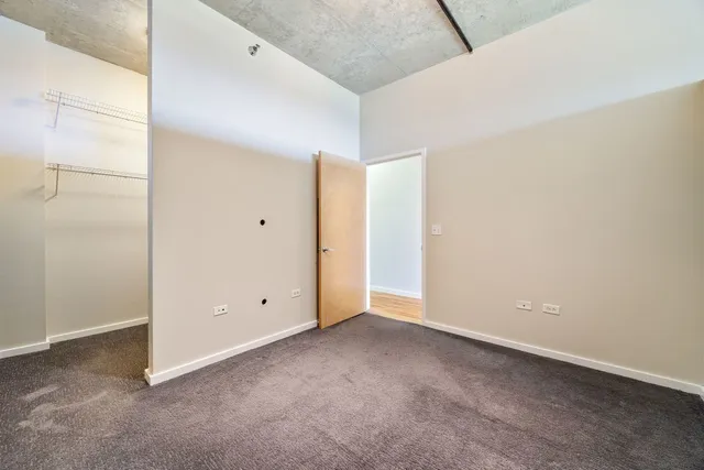 an empty room with closet