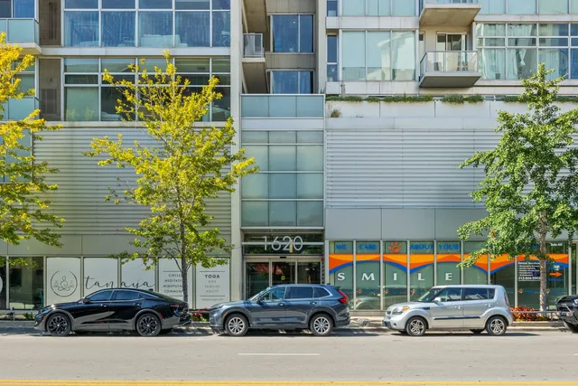 a car parked in front of a building