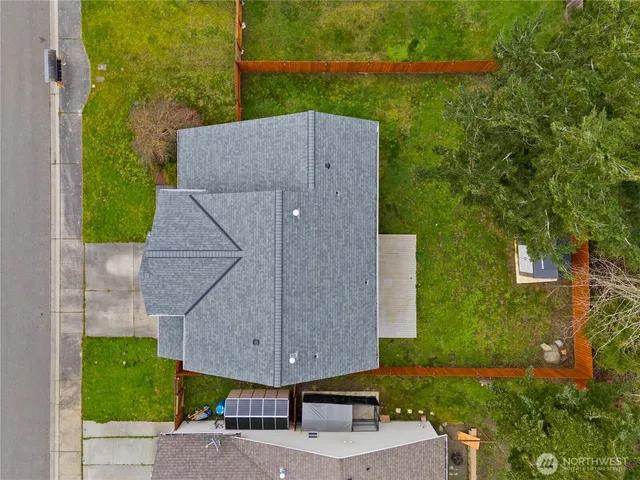 an aerial view of a house
