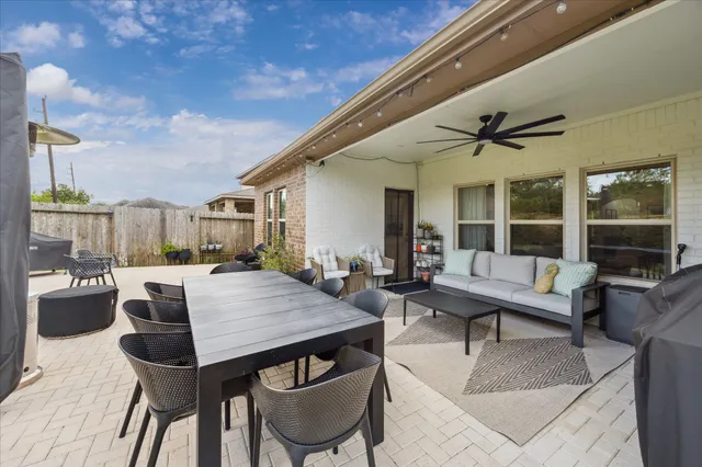 a outdoor space with furniture