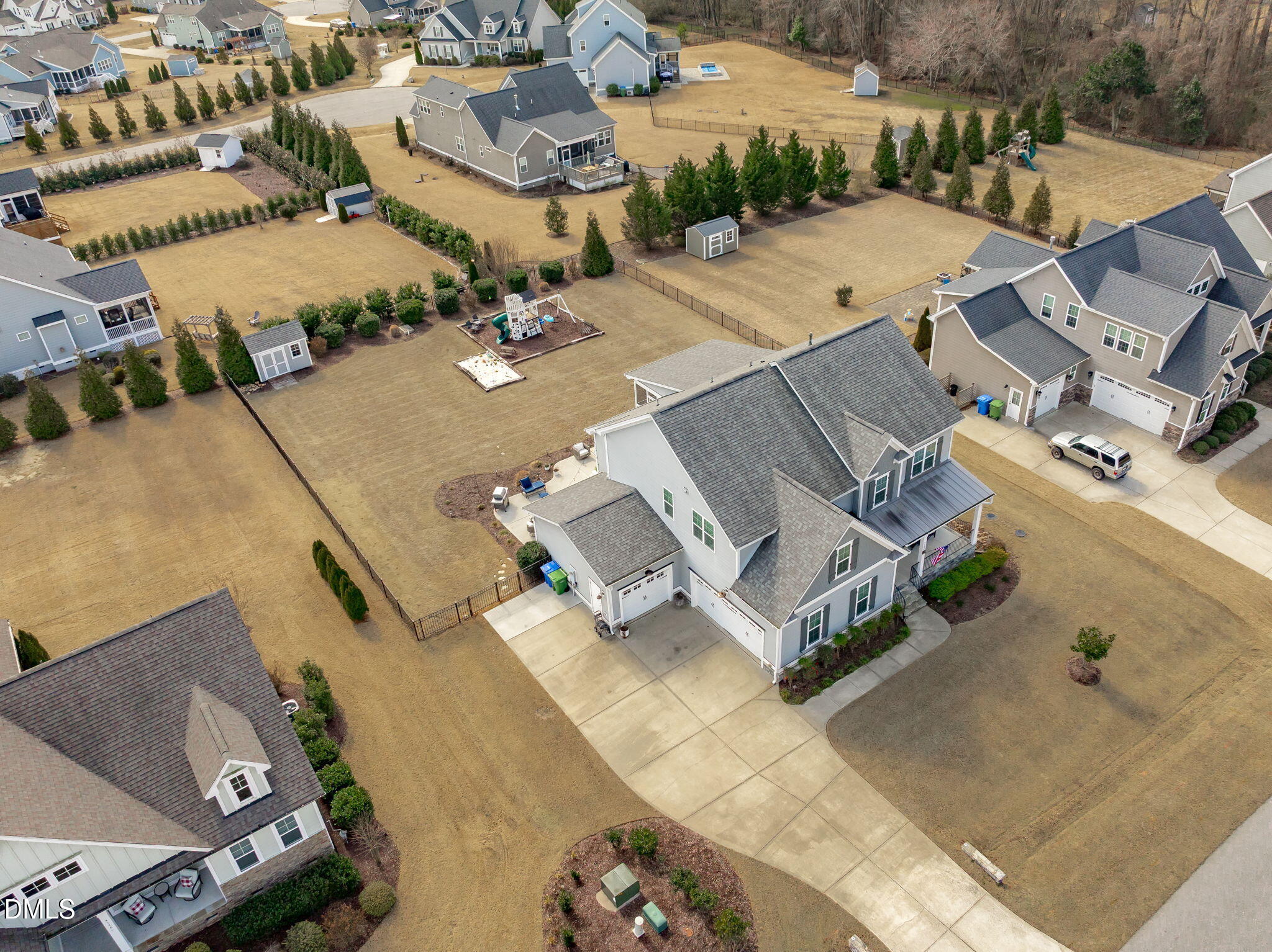 4144 Olde Judd Drive Willow Spring, NC 27592 - Photo 49 of 52 an aerial view of a house with outdoor space