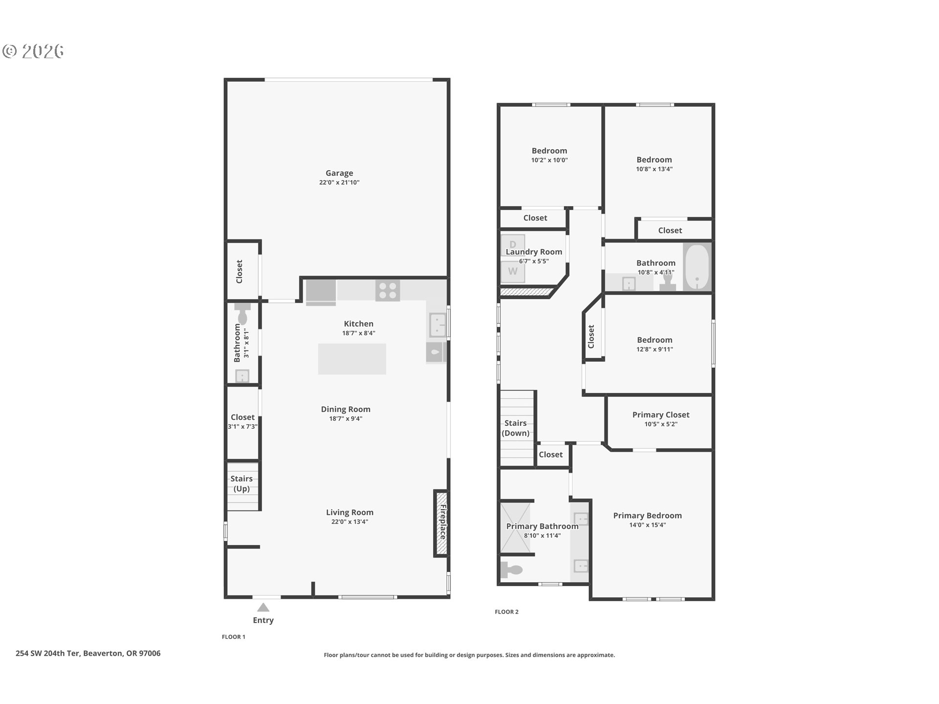 254 Southwest 204th Terrace Beaverton, OR 97006 - Photo 39 of 39 Floor Plan