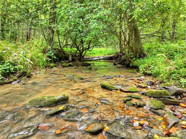 a view of a lake with houses