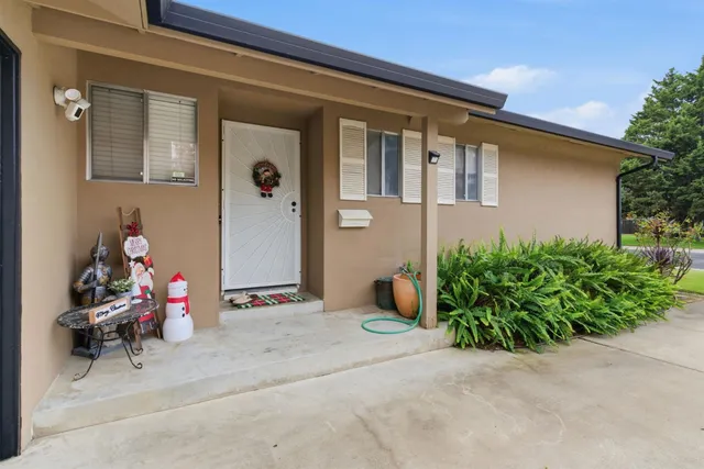 a front view of a house with entryway