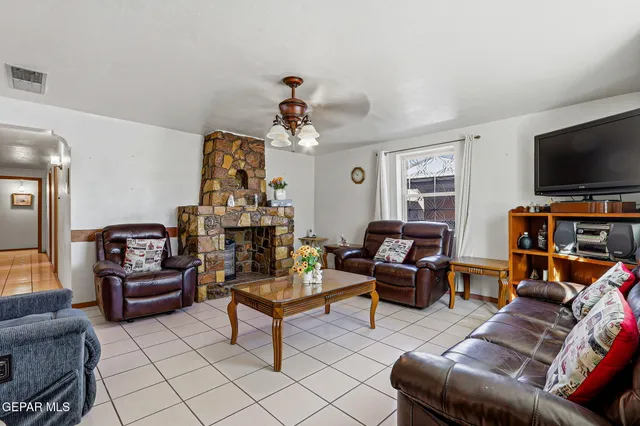 a living room with furniture