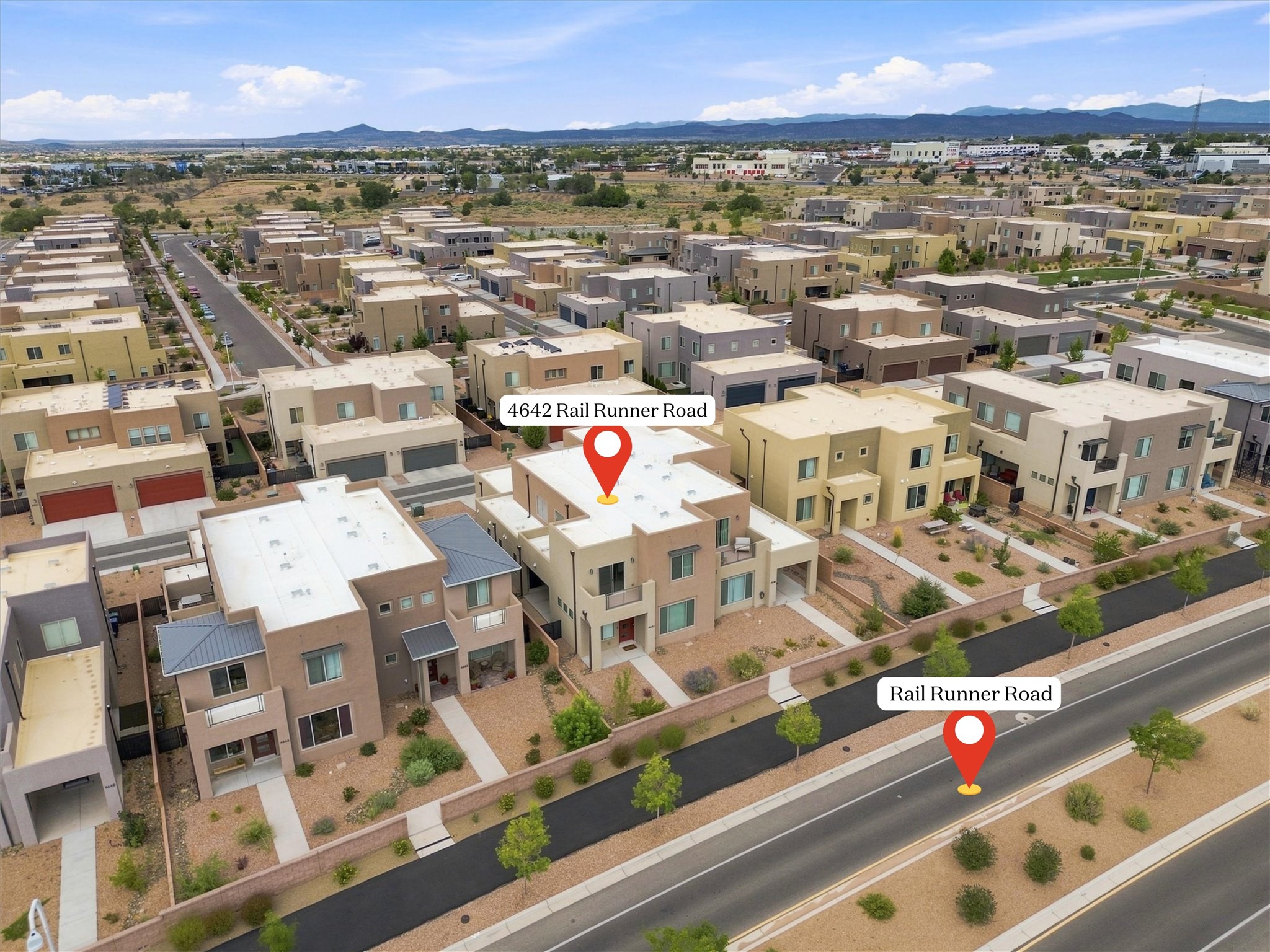 4642 Rail Runner Road Santa Fe, NM 87507 - Photo 64 of 74 Aerial view of the house
