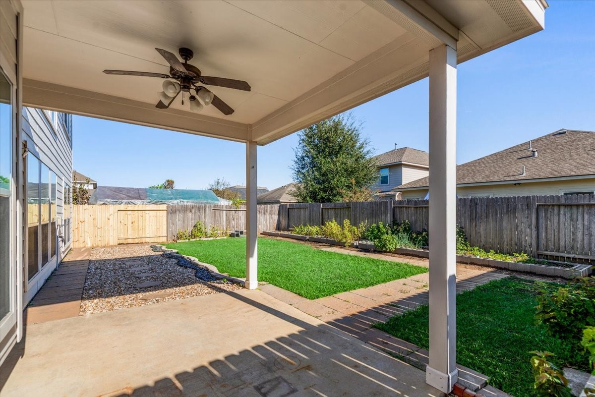 8203 Rudy Brook Way Spring, TX 77379 - Photo 35 of 37 a view of a porch with a backyard