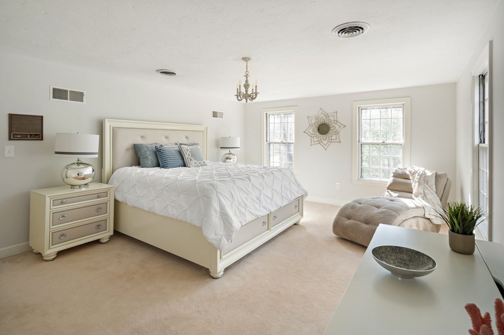 2 Partridge Hill Road Dover, MA 02030 - Photo 16 of 26 a bedroom with a bed and potted plant