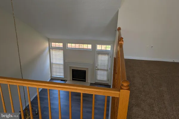 a view of a fireplace in a room