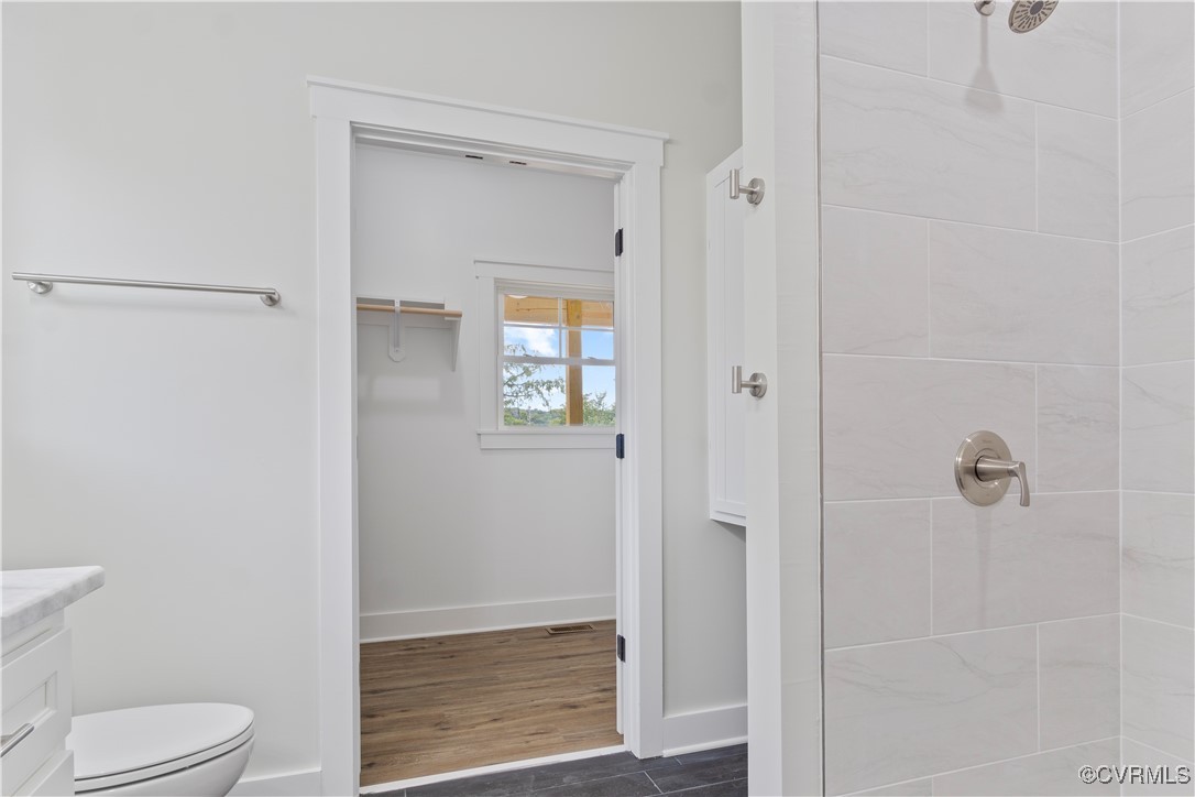 767 Sunken Meadow Road Spring Grove, VA 23881 - Photo 22 of 39 a bathroom with a toilet and a shower