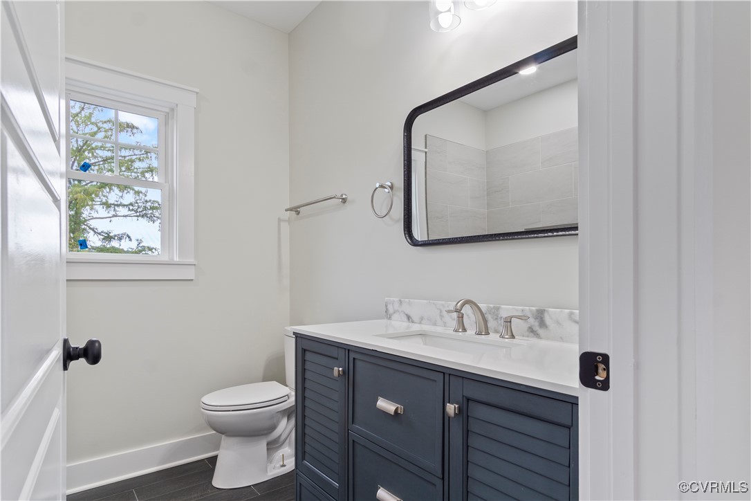 767 Sunken Meadow Road Spring Grove, VA 23881 - Photo 27 of 39 a bathroom with a toilet sink and mirror