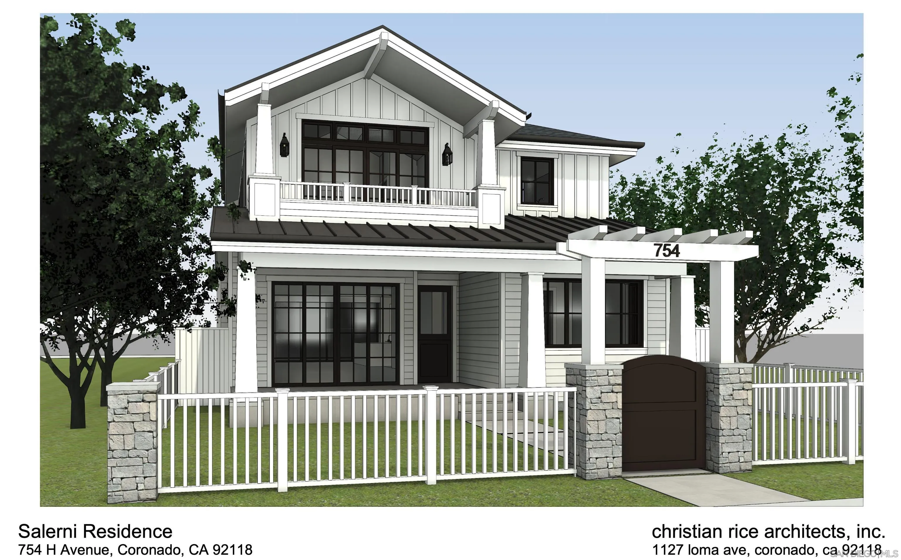 754 H Coronado, CA 92118 - Photo 5 of 6 a front view of a house with a garden