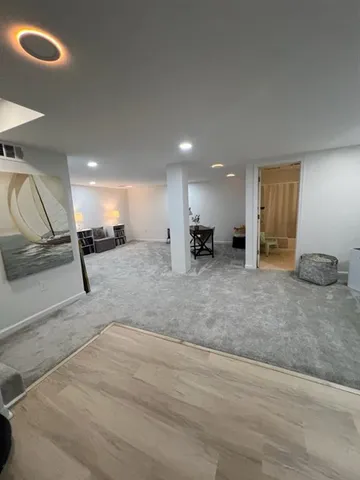 a view of a room with a gym equipment