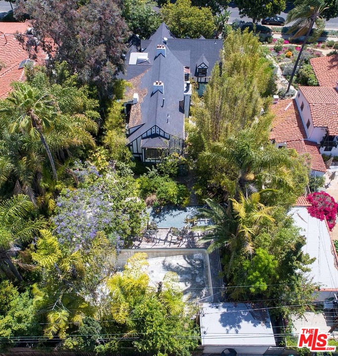 613 North Arden Drive Beverly Hills, CA 90210 - Photo 18 of 25 an aerial view of residential house with outdoor space and trees all around