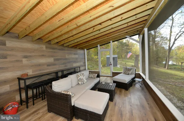 a outdoor living space with furniture