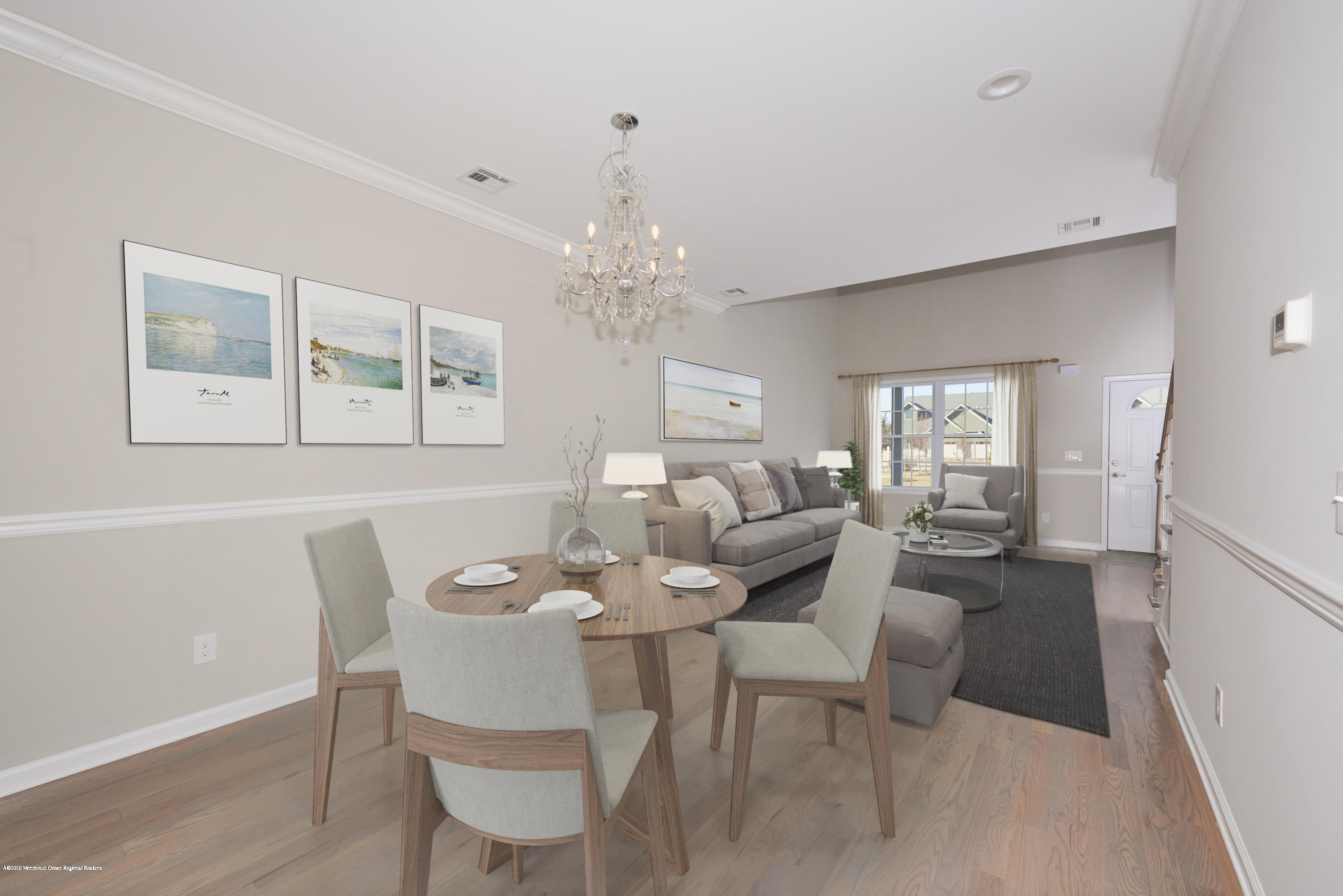 21 Green Tree Circle Hazlet, NJ 07730 - Photo 8 of 38 a dining room with furniture a livingroom view and a chandelier