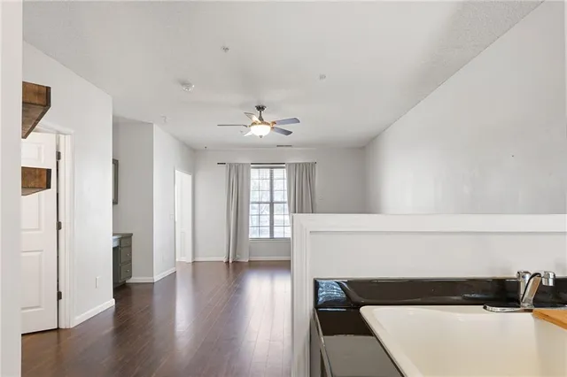 a view of entryway with wooden floor