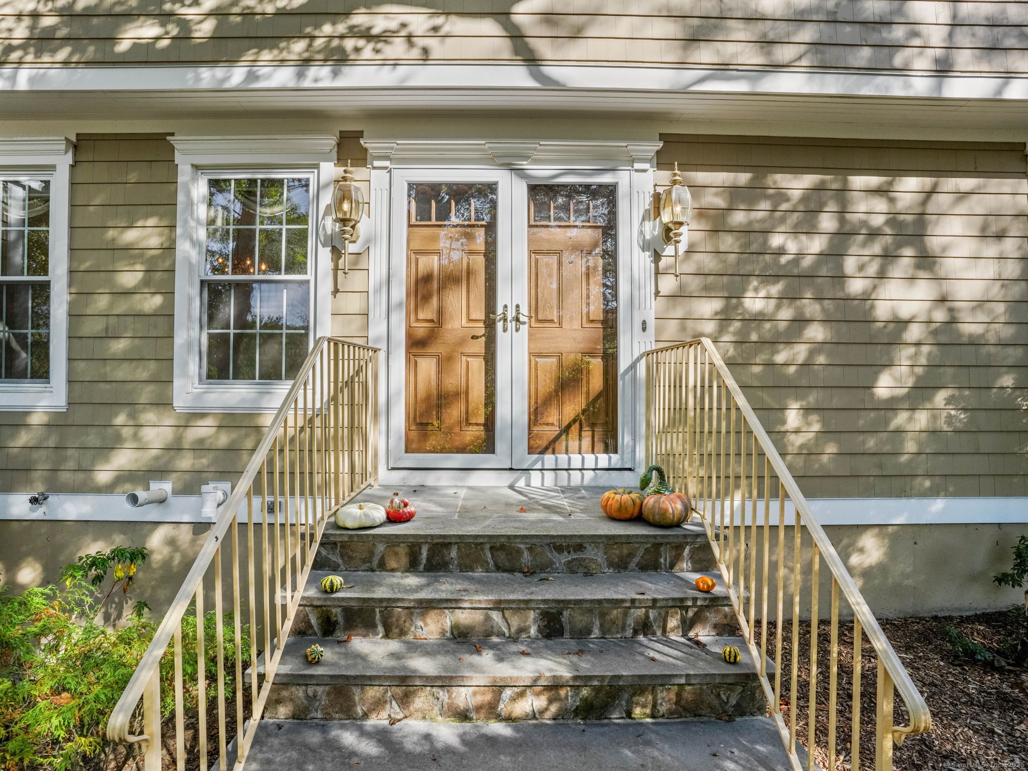 a view of fountain in the balcony