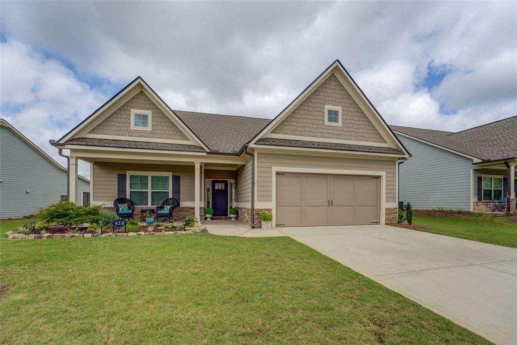 a view of a house with garden