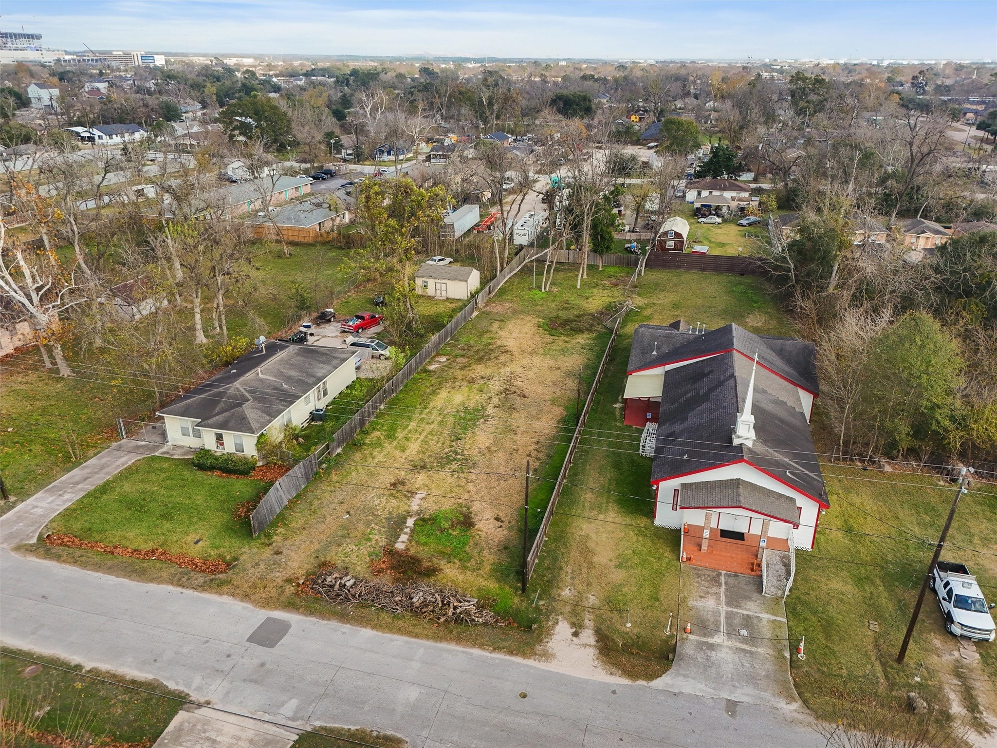 4506 Wayne Street Houston, TX 77026 - Photo 12 of 13 an aerial view of a house with a yard and lake view