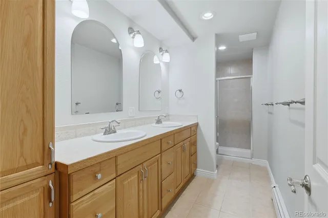 a view of an empty room with windows