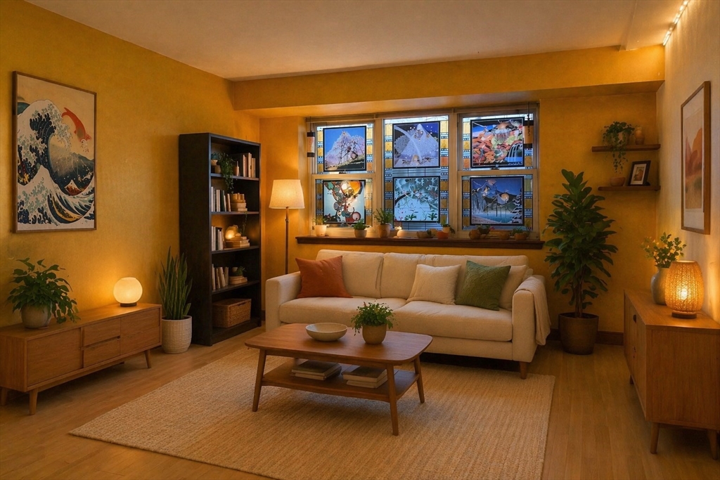 100 Marion Street, Unit B Brookline, MA 02446 - Photo 1 of 9 a living room with furniture cabinets and window