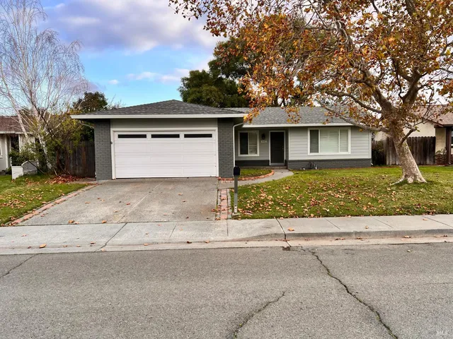 front view of a house with a garage