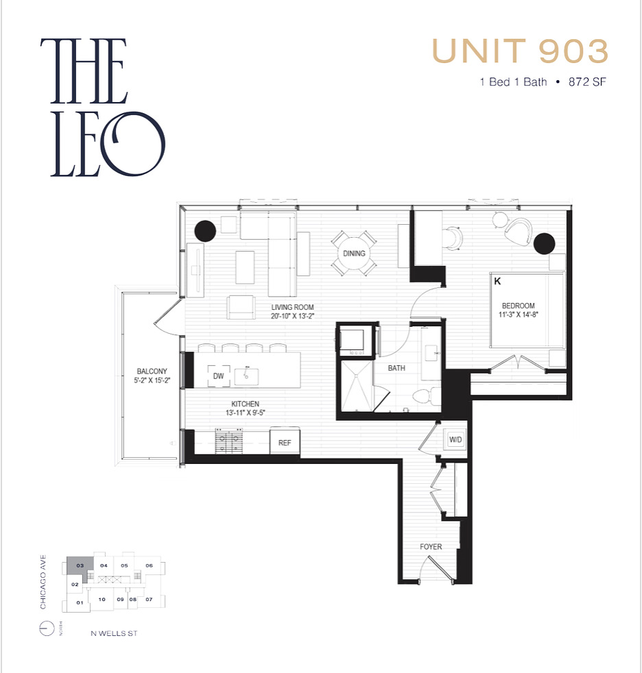 741 North Wells Street, Unit 903 Chicago, IL 60654 - Photo 12 of 12 a picture of a bathroom with a sink