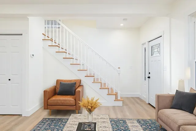 a living room with furniture