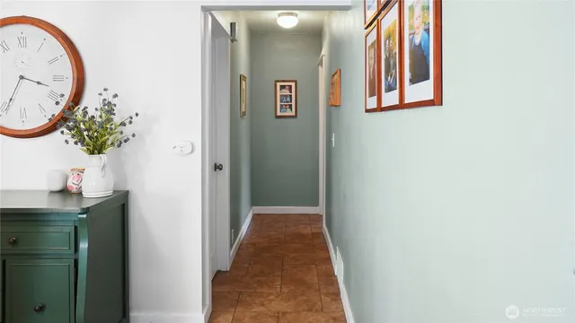 a view of a hallway with entryway