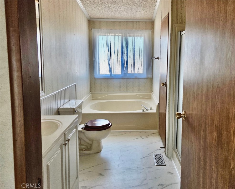 49645 3 Points Road Lancaster, CA 93536 - Photo 26 of 40 a bathroom with a sink a toilet and a bathtub