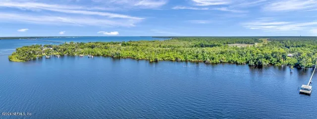 a view of a lake with a outdoor space