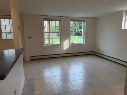 an empty room with a window