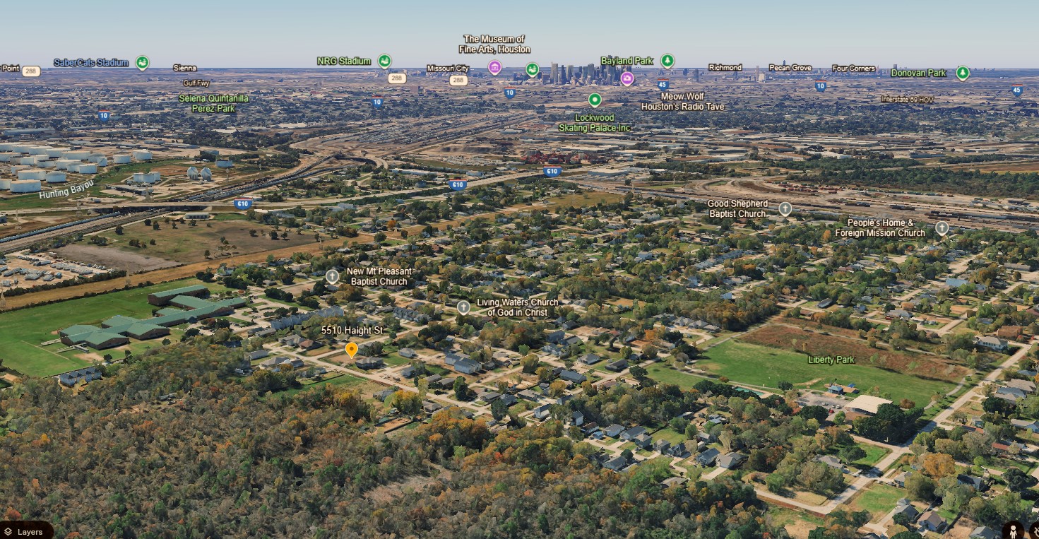 5510 Haight Street Houston, TX 77028 - Photo 14 of 26 an aerial view of residential house and car parked