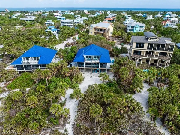 an aerial view of multiple houses