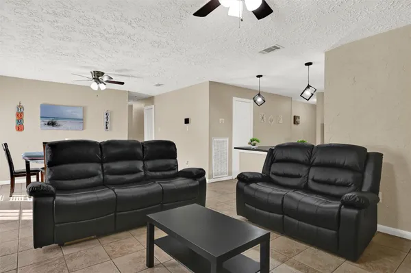 a living room with furniture