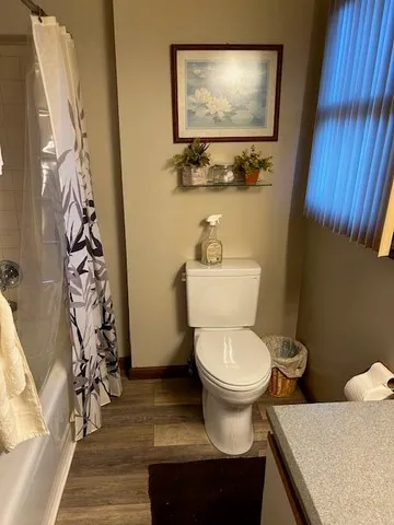 a bathroom with a toilet a sink and a mirror