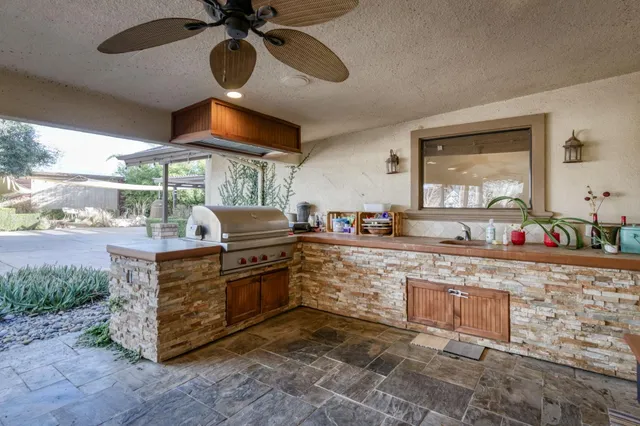 a living room with furniture