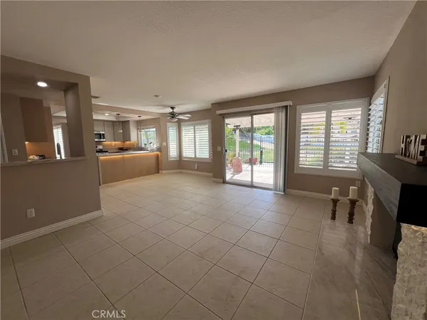 a large living room with a large window