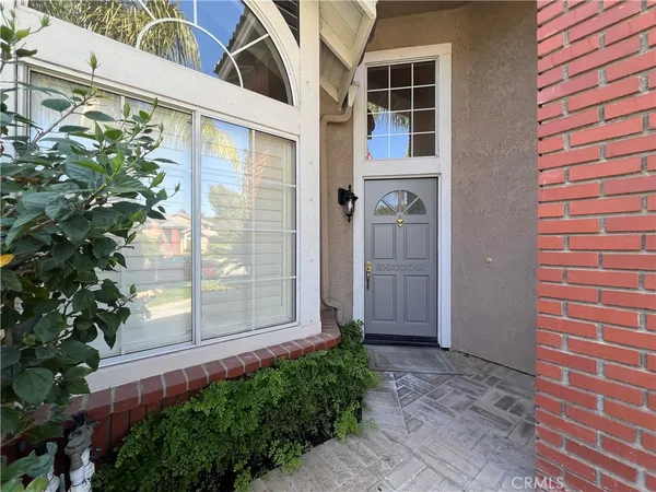 a view of a glass door with a window