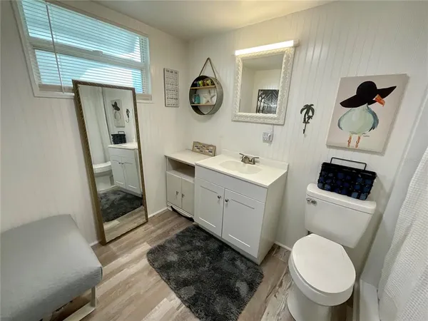a bathroom with a toilet a sink and a mirror