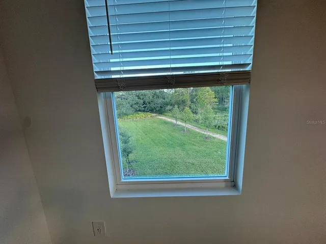 a view of a back yard from a window