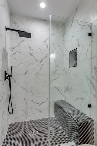 a bathroom with a shower