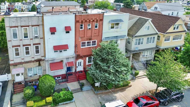 a aerial view of multi story residential apartment building