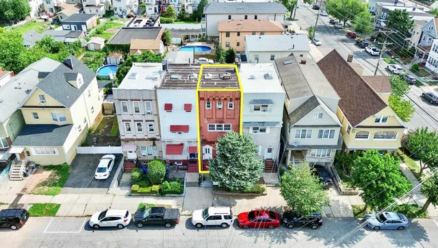 an aerial view of multiple houses