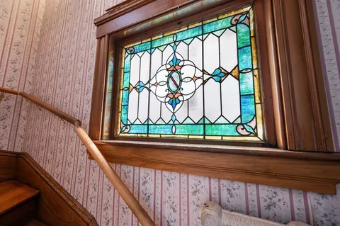 a view of a building from a window