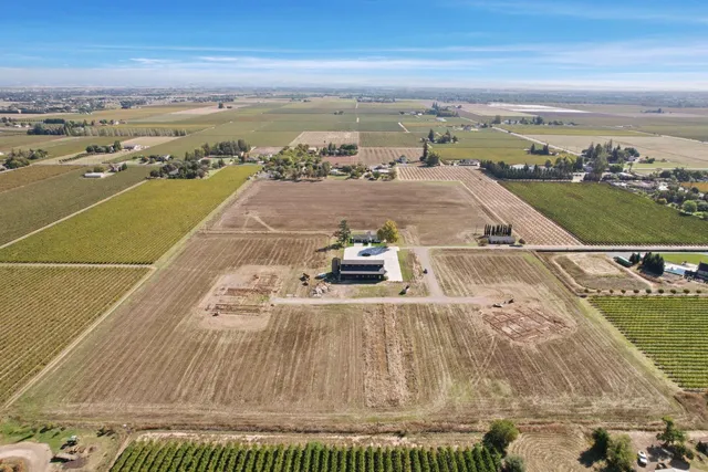 an aerial view of ocean and with trees