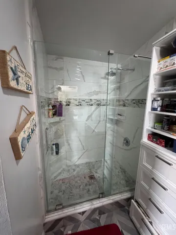 a bathroom with a shower