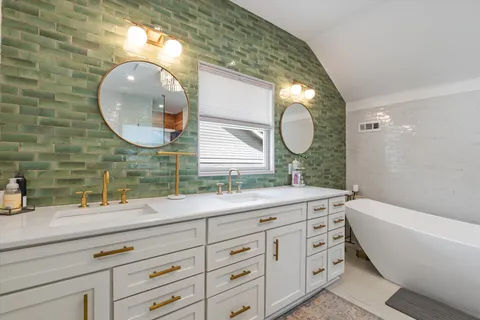 a swimming pool with outdoor seating and yard